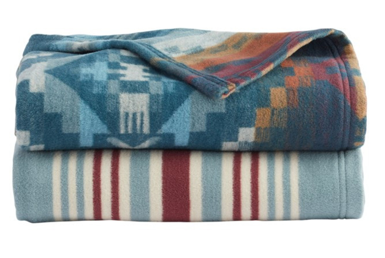 Organic Cotton Throw Gift Pack Set/2 - Carico Lake + Stripe