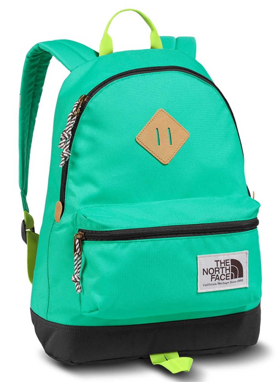 lime green north face backpack