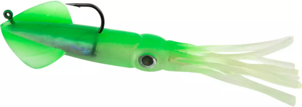 Tsunami Weighted Holographic Squid - Chartreuse/Clear - 4