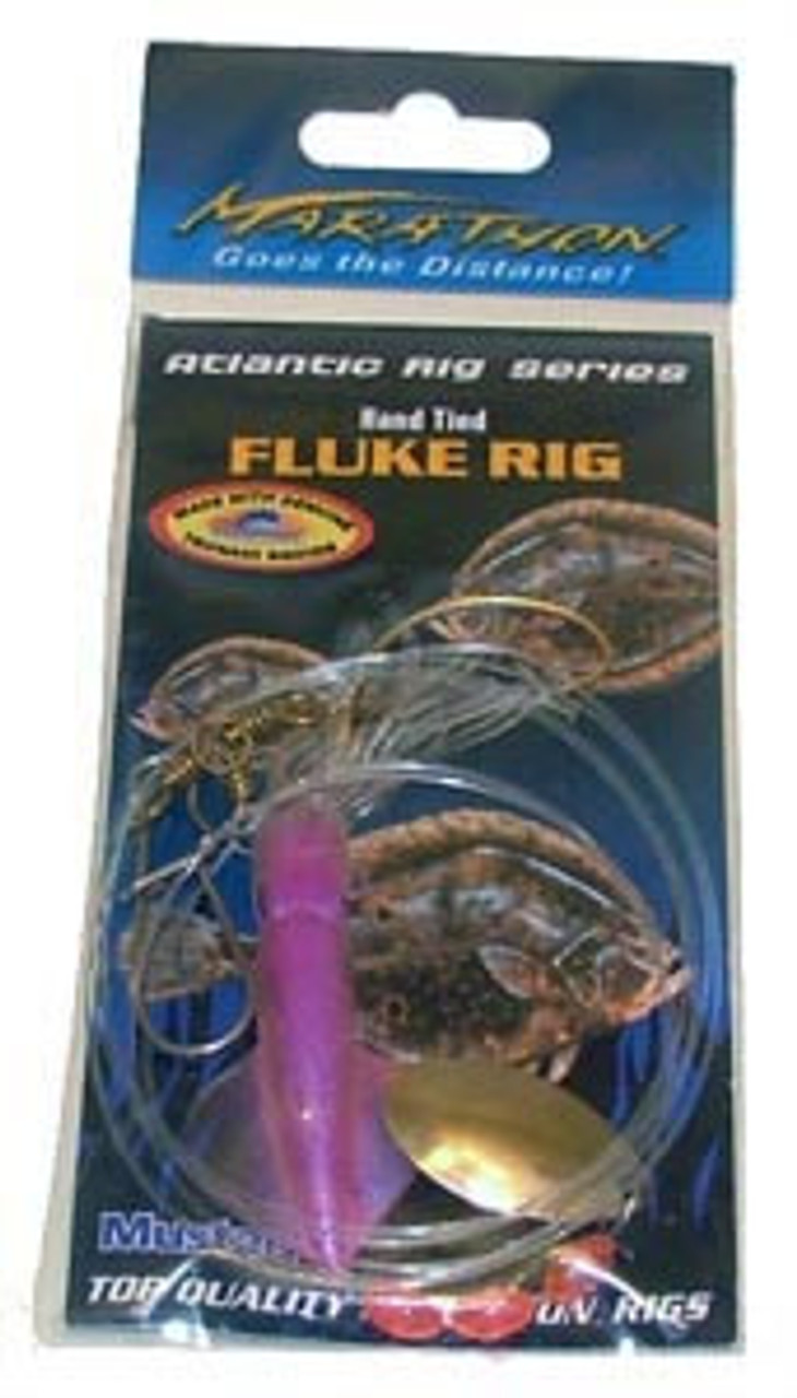 Tsunami Fluke Spinner Rig w/ 3 Holographic Squid - Pink