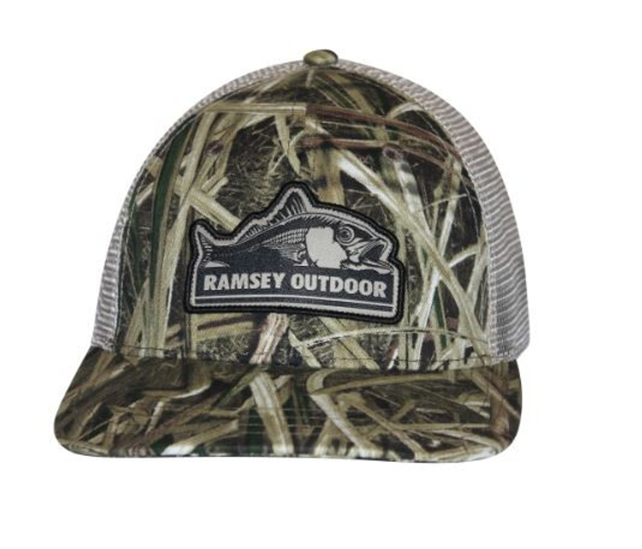 Ramsey Outdoor Ramsey Fish Logo Trucker Hat - Mossy Oak Shadow Grass Camo