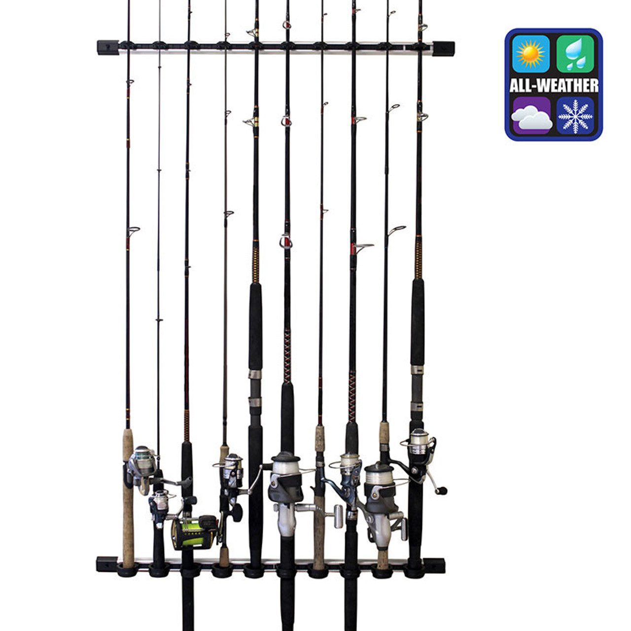 Rush Creek Creations 3-in-1 Aluminum 10 Rod Wall/Ceiling Rack