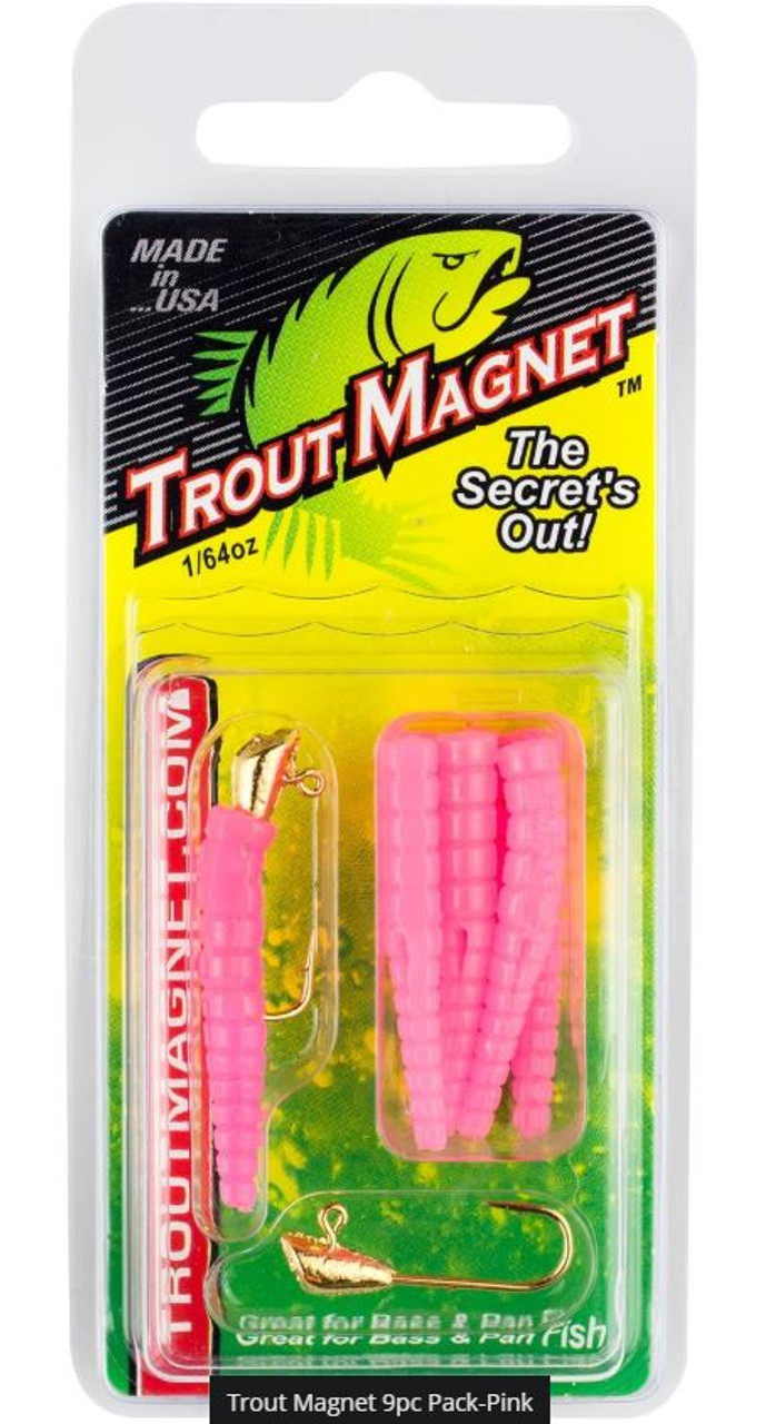 Leland Trout Magnet Combo Pack, 2 Hooks, 4 Grubs, 2 Floats
