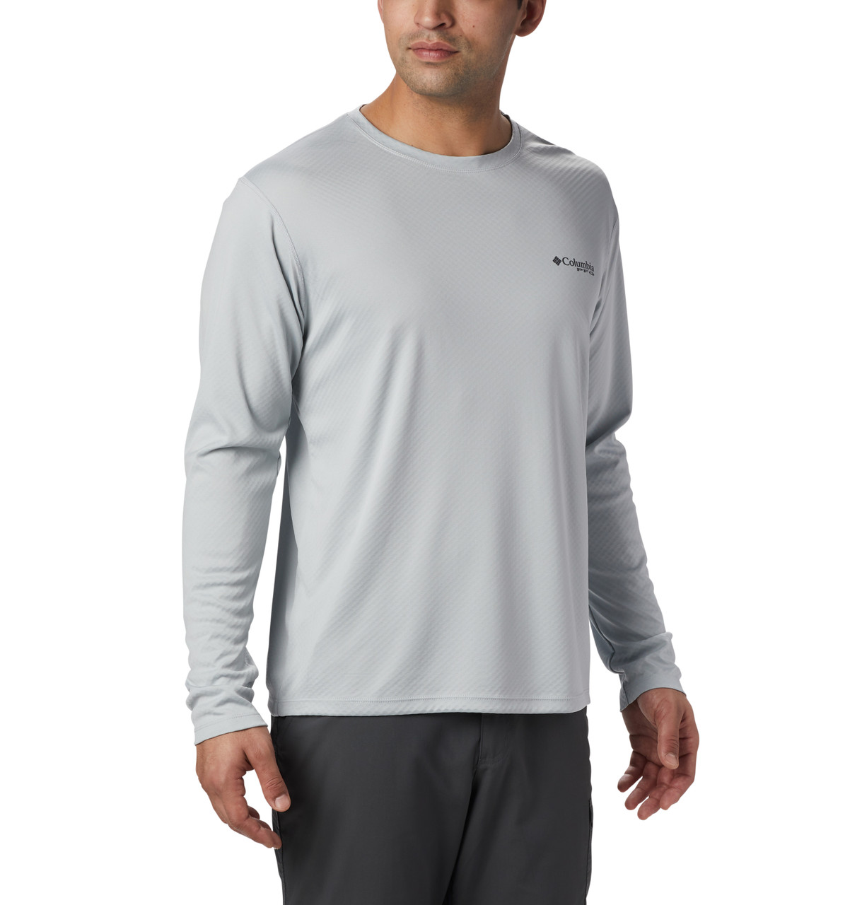 Silver Bait Men's Size XL Gray Performance Fishing Shirt Long-Sleeve Round  Neck