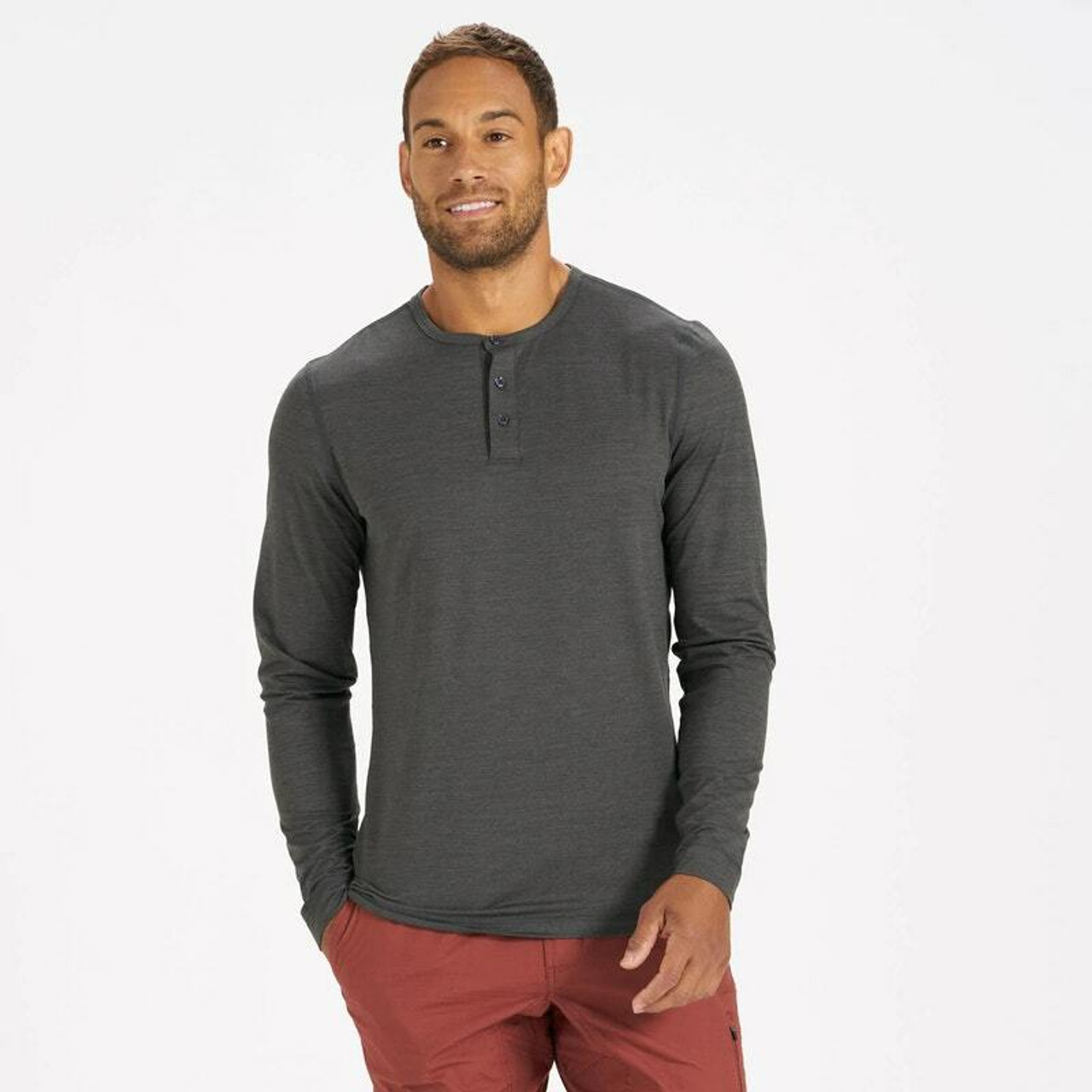 Men's 40 Grit Thermal Long Sleeve Henley Shirt