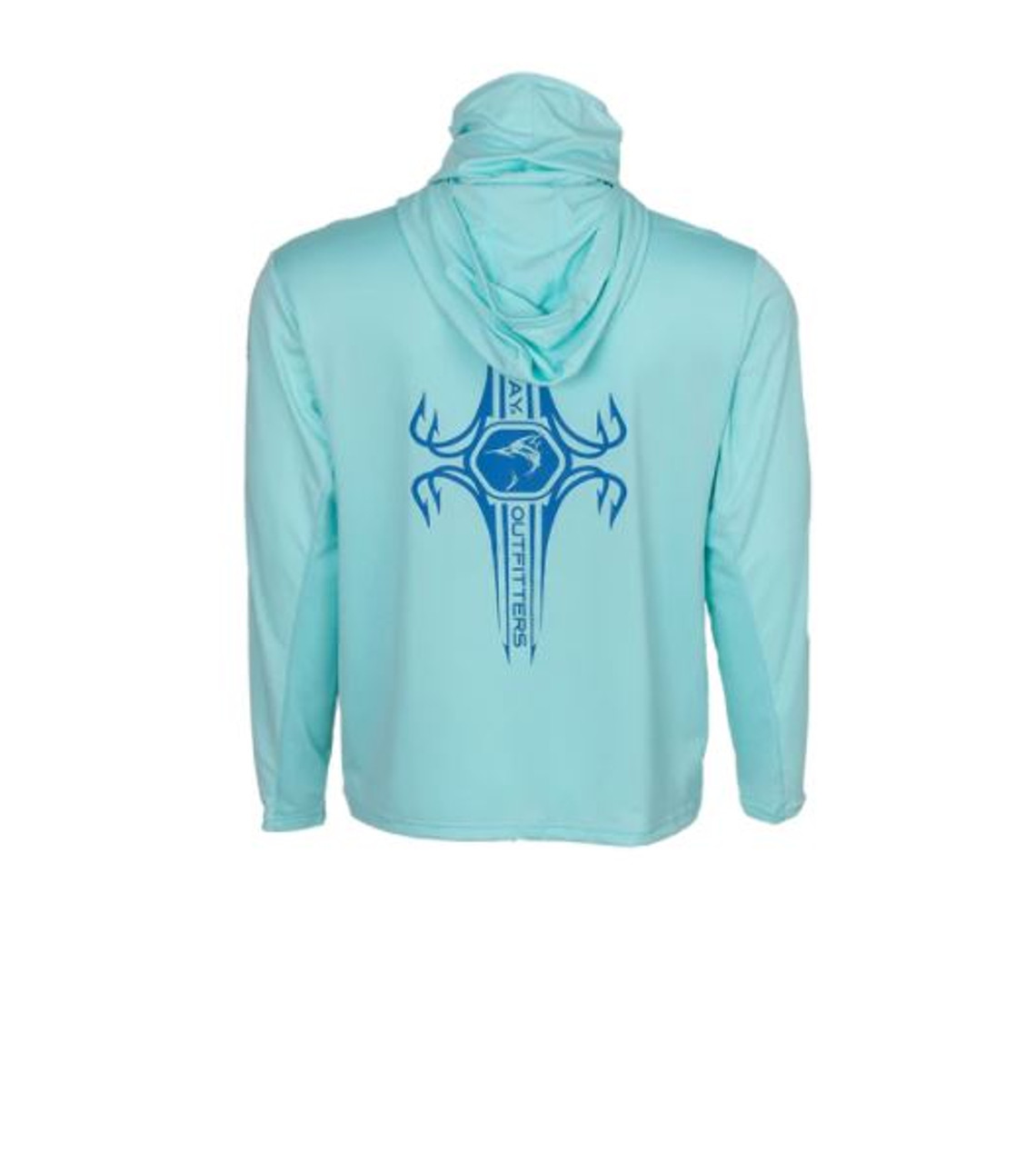 Men's Hatteras Performance Hoodie w/ Gaiter & BloodGuard Plus - Aqua