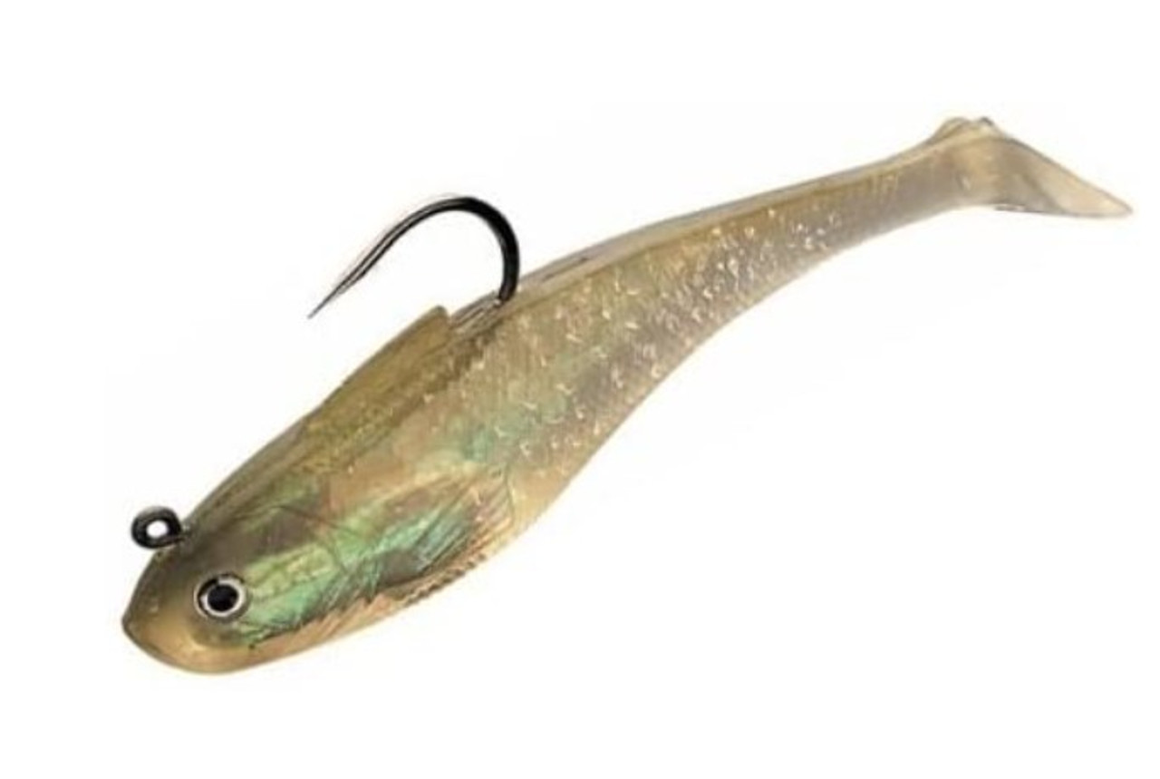 Holographic Swim Shad Soft Bait - 6 - Olive Back/Clear - Ramsey