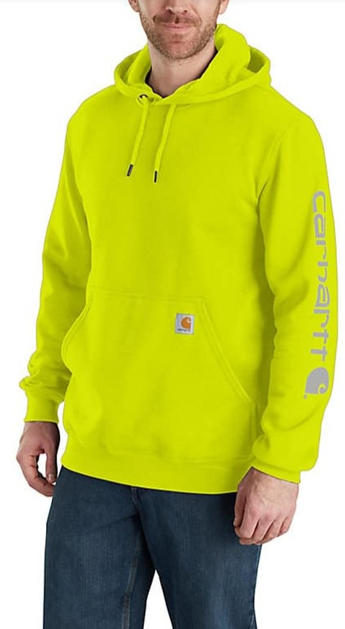 Men\'s Loose Fit Midweight Logo Sleeve Graphic Sweatshirt - Bright Lime -  Ramsey Outdoor