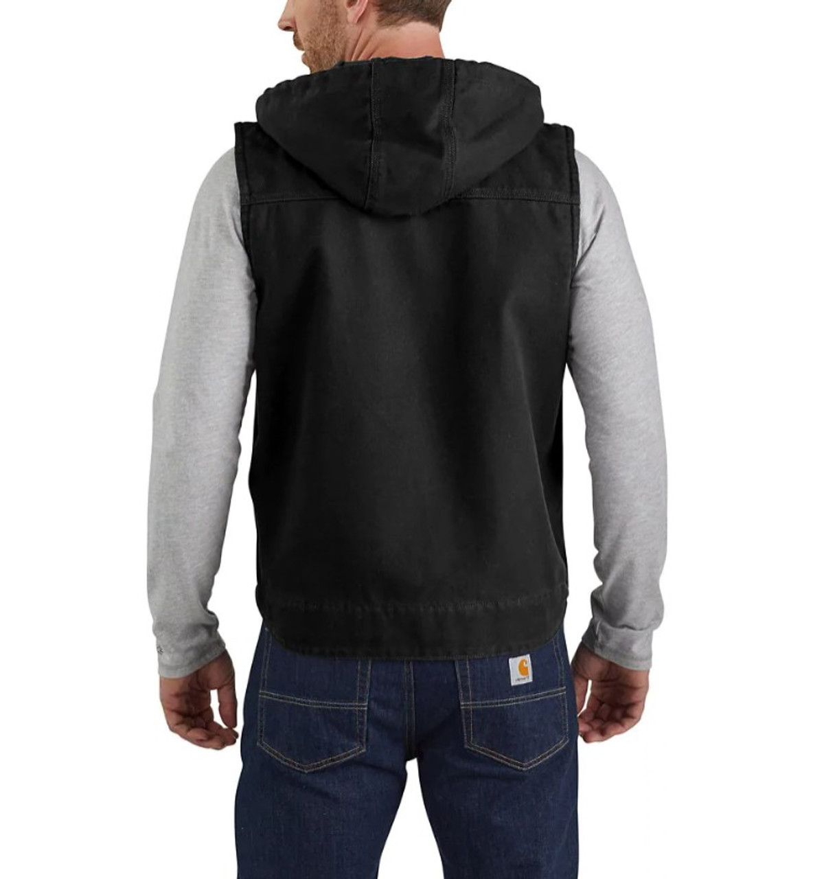 thuis methaan spanning Men's Relaxed Fit Washed Duck Fleece-Lined Hooded Vest - Black - Ramsey  Outdoor