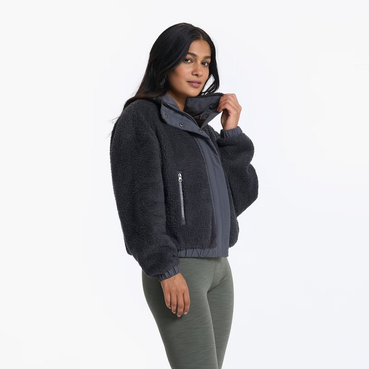Vuori Women's Cozy Sherpa Jacket - Charcoal, M
