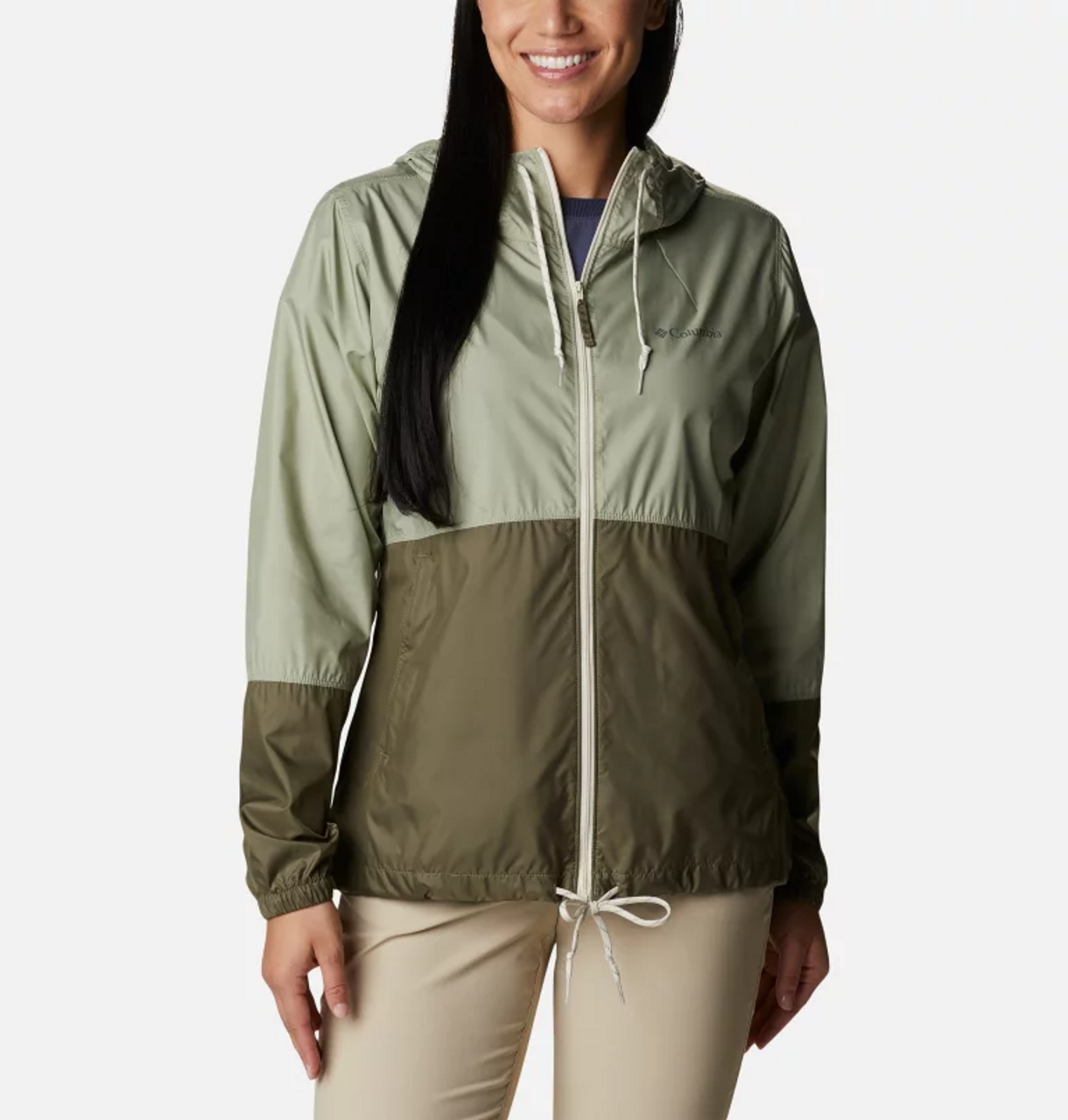 Women\'s Flash Forward Outdoor Windbreaker Safari, (Past - Green Season) Stone Jacket - - Ramsey
