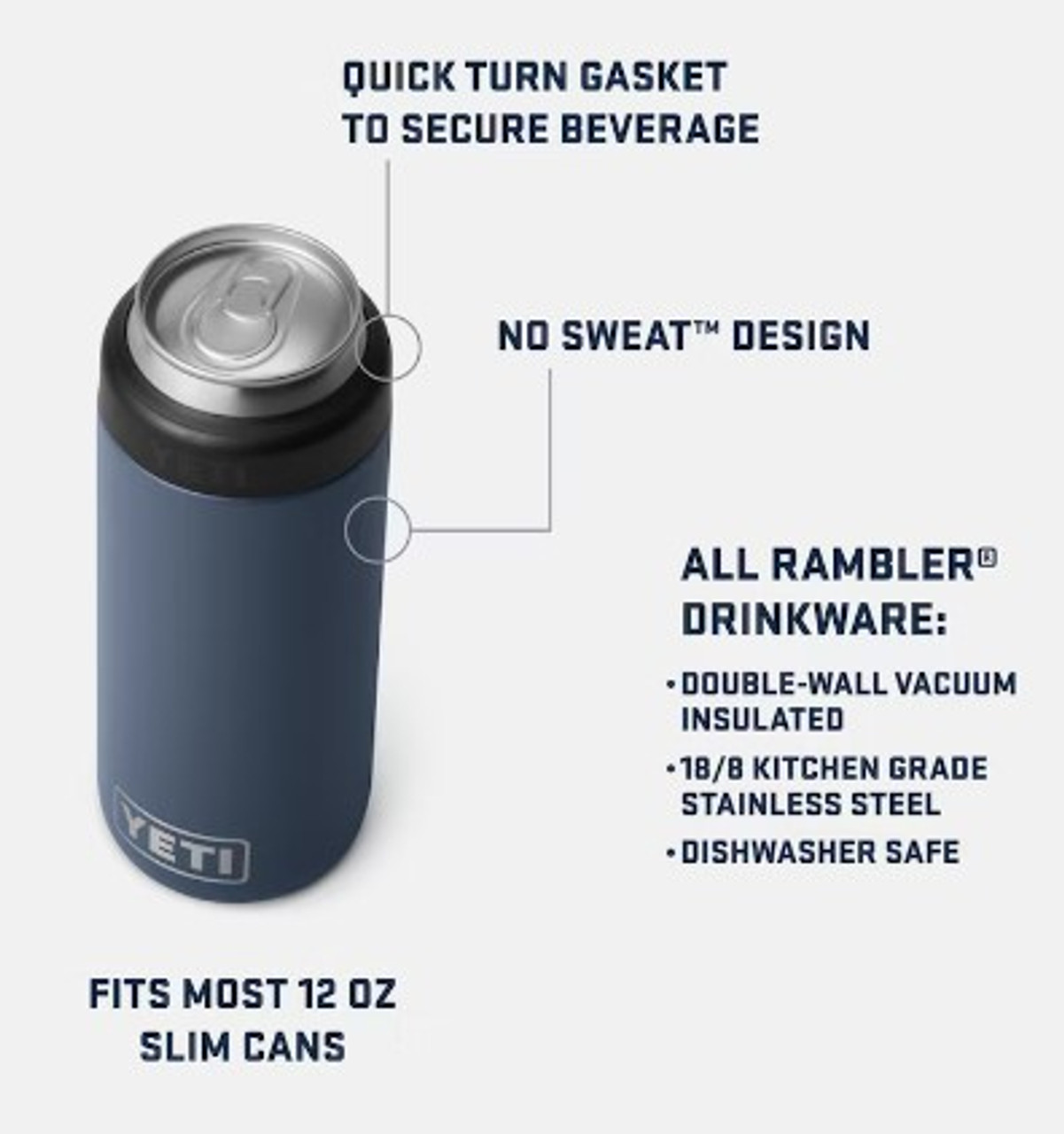 YETI - Rambler 12 oz Colster Slim Can Cooler - Offshore Blue