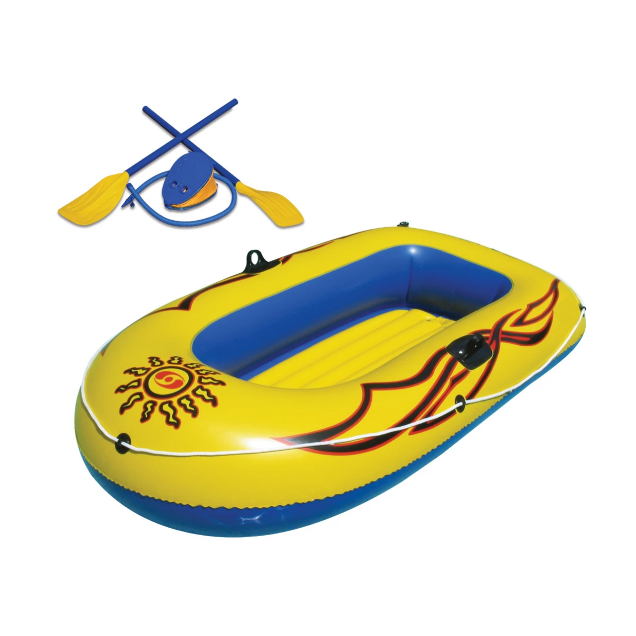 Sunskiff Inflatable Pool & Beach Boat 3 Person Kit - Yellow/Blue