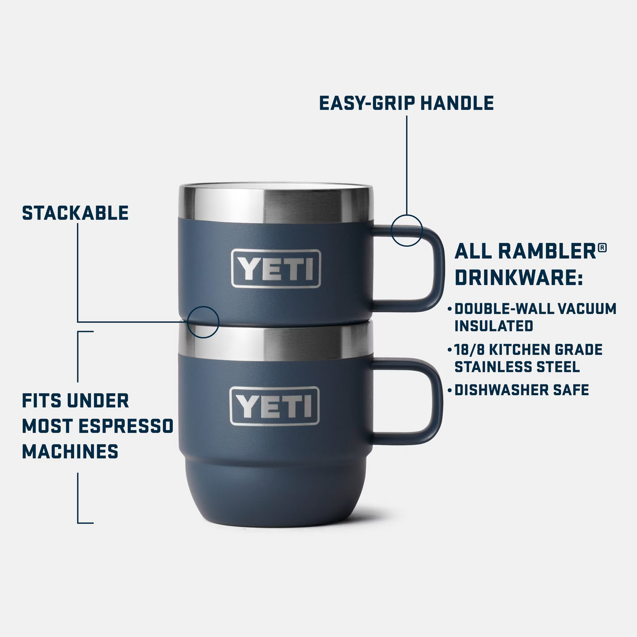 JUST LAUNCHED: Fill the Rambler® 14 oz. Stackable Mug with camp chili,  piping hot coffee, or ice cream—it does it all and now stacks up and…