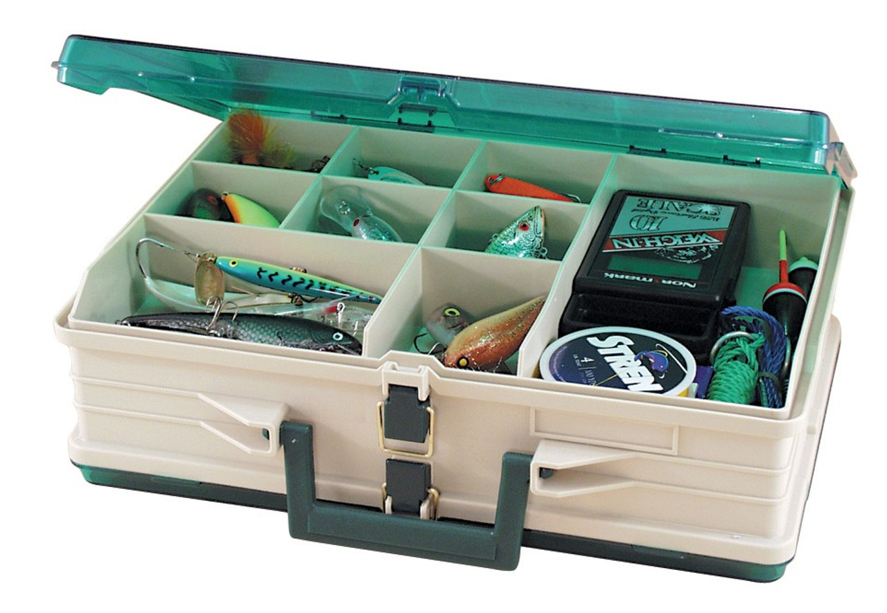 Double Sided 19-Compartment Satchel Tackle Box - Green/Beige - Ramsey  Outdoor