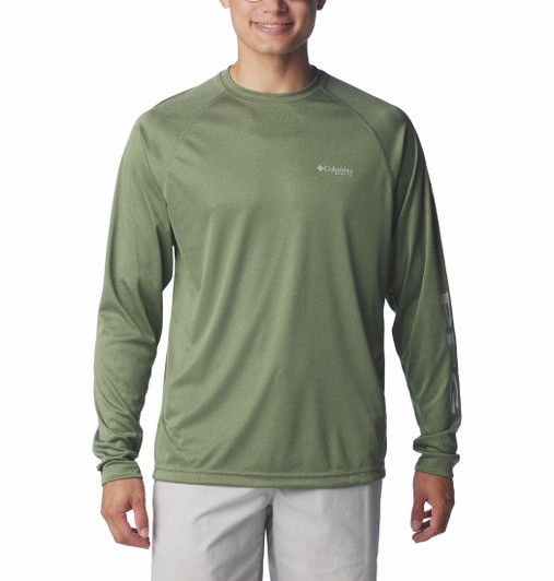 Men's PFG Terminal Tackle Heather Long Sleeve Shirt - Canyon Blue