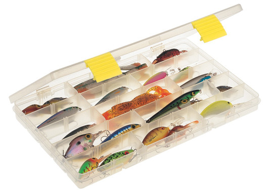 Double Side Fishing Lure Storage Box Large Plastic Fish Tackle Organizer,  Clear White 