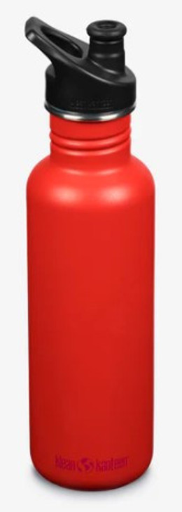 Klean Kanteen Water Bottle, Classic, Sport Cap, 27 Ounce Tiger Lily