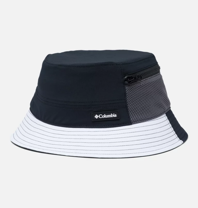 Columbia unisex Trek Bucket Hat, Black/White, Large/X-Large