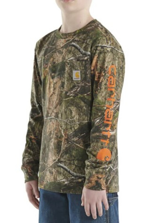 Boys' Long-Sleeve Camo Pocket T-Shirt - Mossy Oak - Ramsey Outdoor