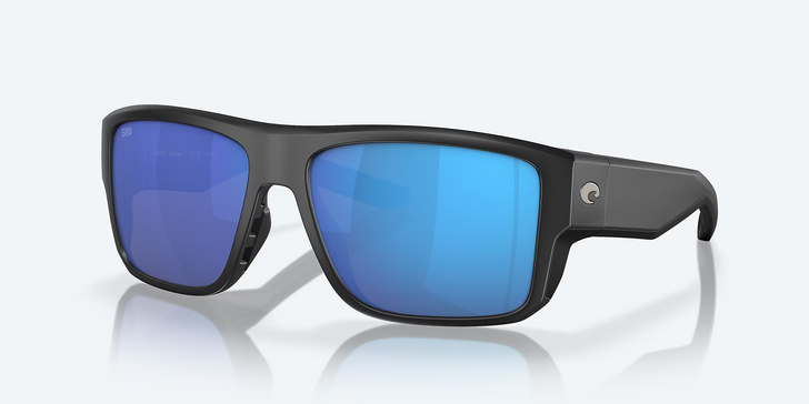 Matte Black Frame/Blue Mirror Polarized Glass Lenses