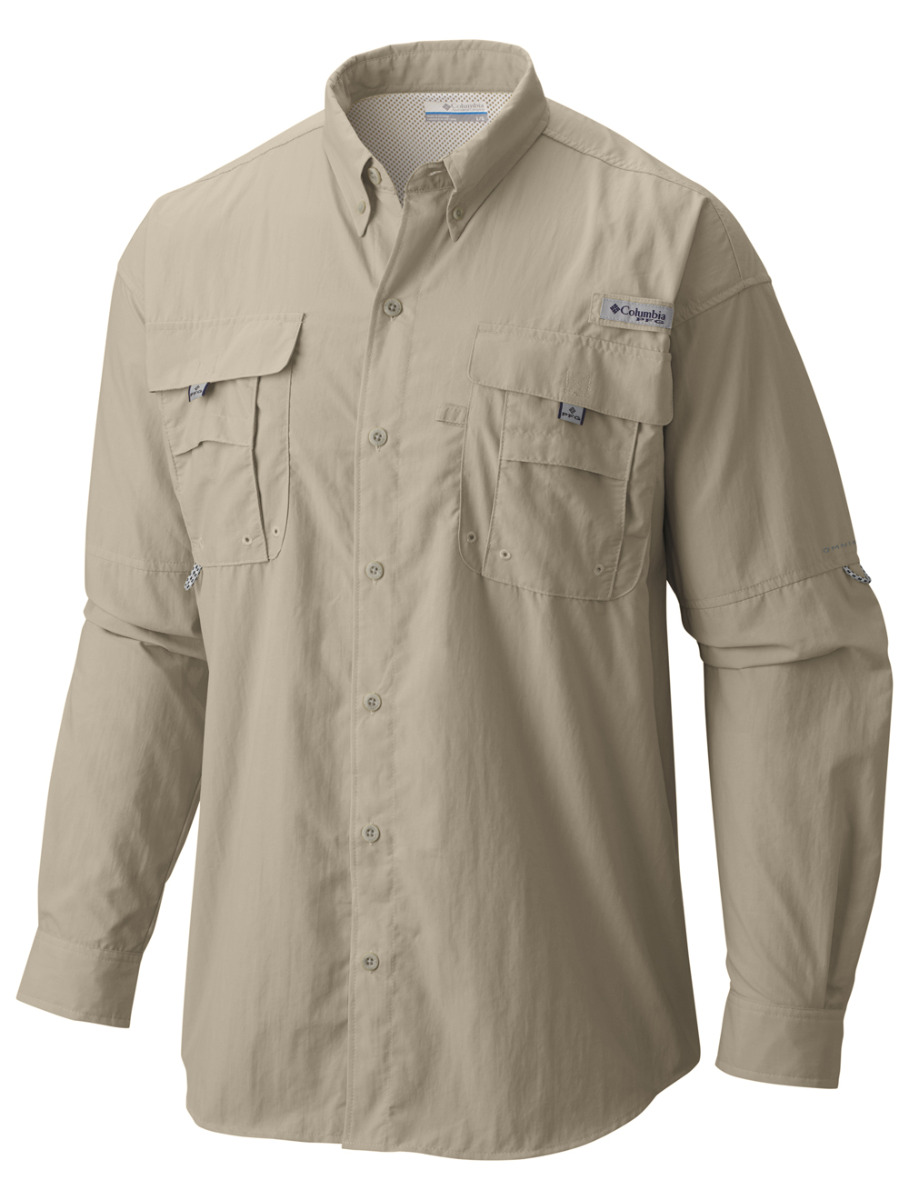 Columbia Men's PFG Bahama Long Sleeve Shirt, Size: Large, Fossil
