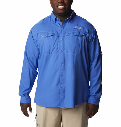 Columbia Men's Big & Tall Low Drag Offshore Long Sleeve Shirt, Electric  Turquoise, 4X B&T