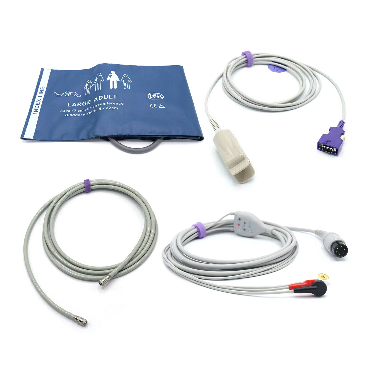 Mindray Accessories Kit Bundle - Cuff, Hose, SpO2 Nellcor Oximax, ECG ...