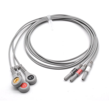 Holter ECG Compatible Leadwire 3 Leads - Snap