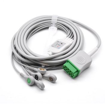 Datex Ohmeda ECG Compatible 11 Pin 5 Leads - Snap