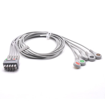 GE Marquette ECG Compatible Leadwires 5 Leads - Snap 