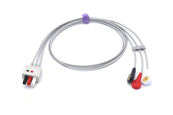 Welch Allyn ECG Compatible Leadwires 3 Leads - Snap