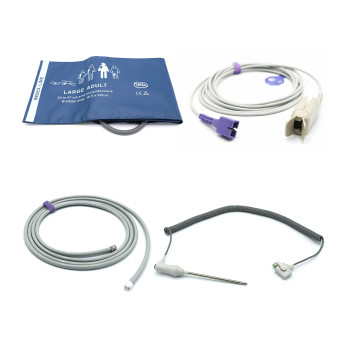 Welch Allyn Accessories Kit Bundle - Cuff, Hose, SpO2 Nellcor Oximax, Temperature Probe