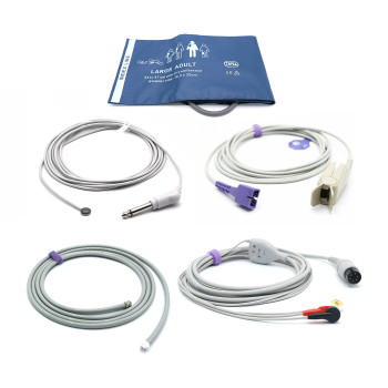 Welch Allyn Accessories Kit Bundle - Cuff, Hose, SpO2 Nellcor Oximax, ECG, Temperature