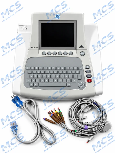 GE MAC3500 ECG/EKG MONITOR w/ LEADS