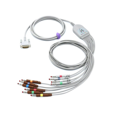 Bionet CardioTech 15 Pin 10 Leads Banana EKG Cable Compatible