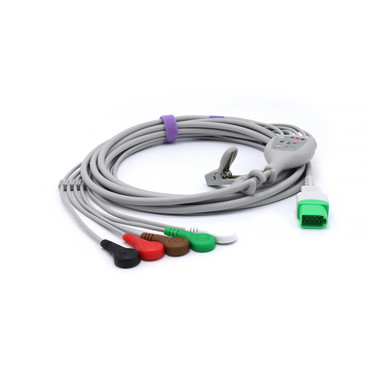 Mindray 0012-00-1156-01 Ecg Compatible 5 Leads - Snap - Medical Cable 