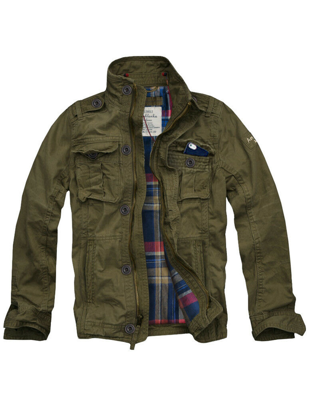 Mens CALI HOLI Flannel Lined Military 