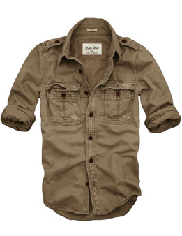 Mens CALI HOLI Military Shirt Jacket Khaki Size L (US S~M)