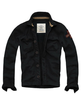 Mens Cali Holi Muscle Fit Fleece-lined Button-down Shirt Jacket Black 151048