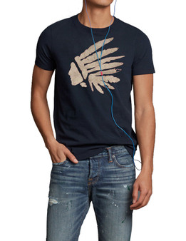 $48 Mens CALI HOLI Muscle Fit Cotton Short Sleeve T-Shirt Stretchy NAVY 98405