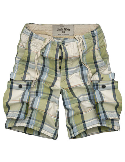 Mens CALI HOLI Cargo Military Slim Fit Check and Plaid Shorts Size 30 C2992-1