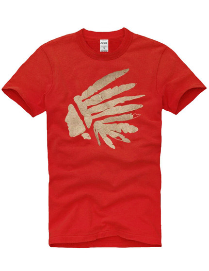 $48 Mens CALI HOLI Applique Muscle Fit Short Sleeve T-shirt Stretchy Red 98485