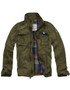 Mens CALI HOLI Flannel Lined Military Cargo Jacket Olive 155022