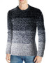 $89 Mens CALI HOLI Cable Knit Crew Neck Pullover Contrast Sweater 111