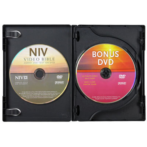 Old and New Testament on a single DVD disc and the FREE Bonus disc includes Ultimate Bible Question and Answer Game, Holy Land picture tour and a Through the Bible in a year Weekly Reading Guide - NIV Video Bible on DVD, dramatized version, Deluxe Edition