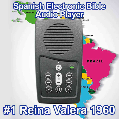 Front view, 1960 Reina Valera Spanish Bible Player EASIEST Audio Bible in the world to use
