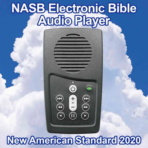 Front view, New American Standard Bible 2020 on the EASIEST NASB Audio Bible player