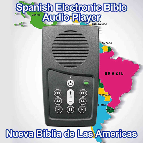 Front view, NBLA Biblia audio player, Nueva Biblia de Las Americas on the EASIEST Bible player