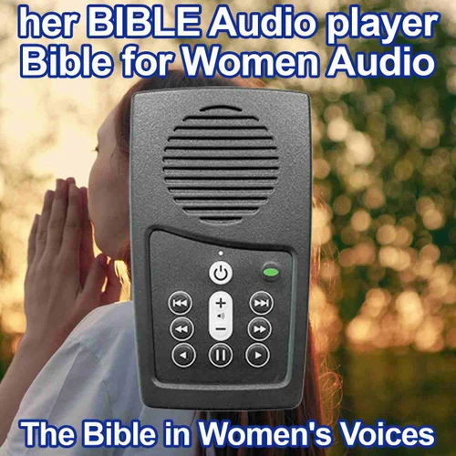 Front view, Her Bible Audio player, the her.Bible is an Audio Bible read by women